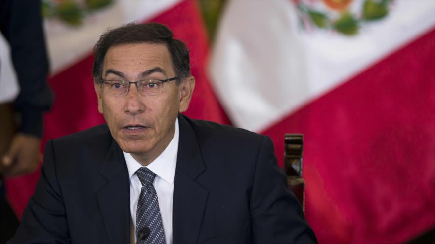 El presidente de Perú, Martín Vizcarra, en conferencia de prensa, Lima, 5 de junio de 2018.