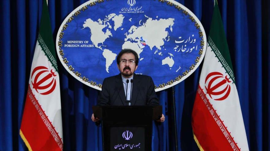 El portavoz de la Cancillería iraní, Bahram Qasemi, ofrece una conferencia de prensa en Teherán, 11 de junio de 2018. 