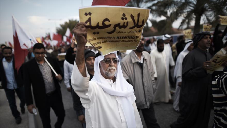 Una manifestación contra el Gobierno de Baréin, en Manama.