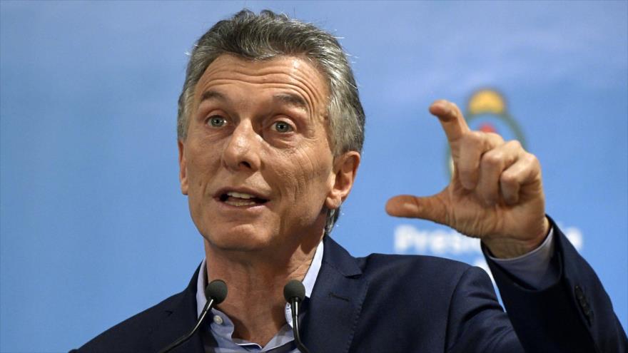 El presidente de Argentina, Mauricio Macri, conferencia de prensa, Buenos Aires, 16 de mayo de 2018.