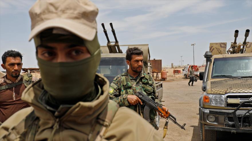 Integrantes de las llamadas Fuerzas Democráticas Sirias (FDS) desplegadas en la provincia de Deir Ezzor, 1 de mayo de 2018.