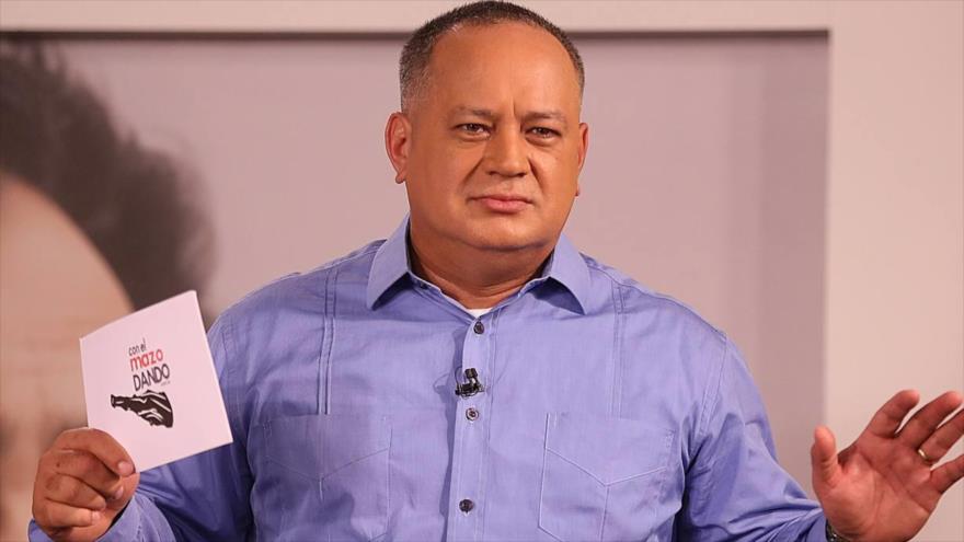 El presidente de la Asamblea nacional Constituyente de Venezuela, Diosdado Cabello, durante su programa televisivo, Con el Mazo Dando.