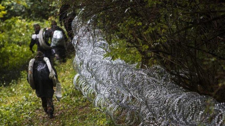 La valla fronteriza de Croacia con Hungría.