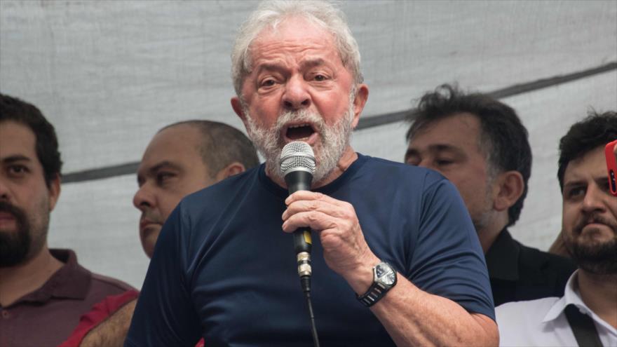 El expresidente brasileño Luiz Inácio Lula da Silva durante un acto en Sao Paulo, Brasil, 7 de abril de 2018.