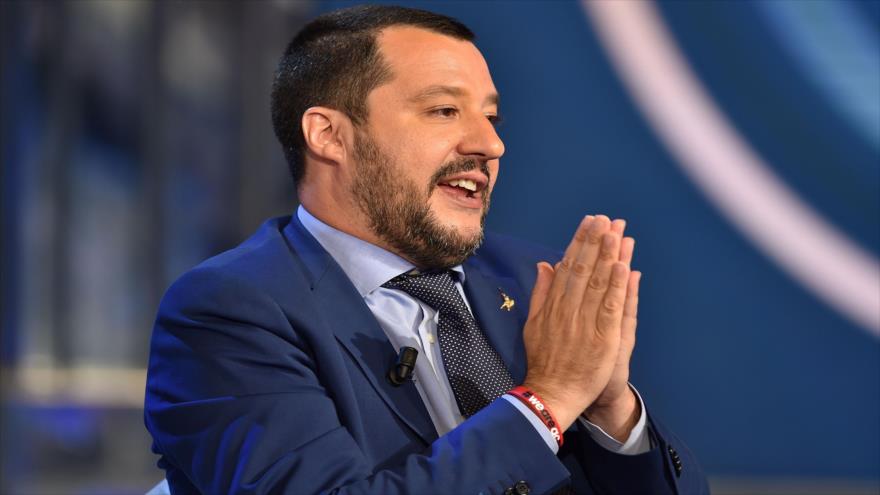 El ministro del Interior de Italia, Matteo Salvini, durante una entrevista en Roma, capital italiana, 20 de junio de 2018.