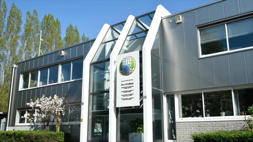 La sede de la Organización para la Prohibición de las Armas Químicas (OPAQ) en La Haya, Países Bajos.