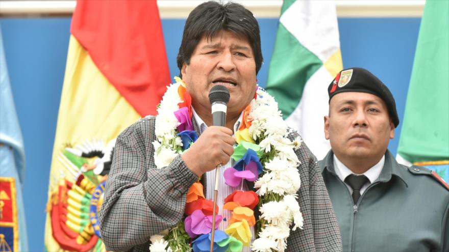 El presidente de Bolivia, Evo Morales, durante un acto en Sacaba, 27 de junio de 2018. 