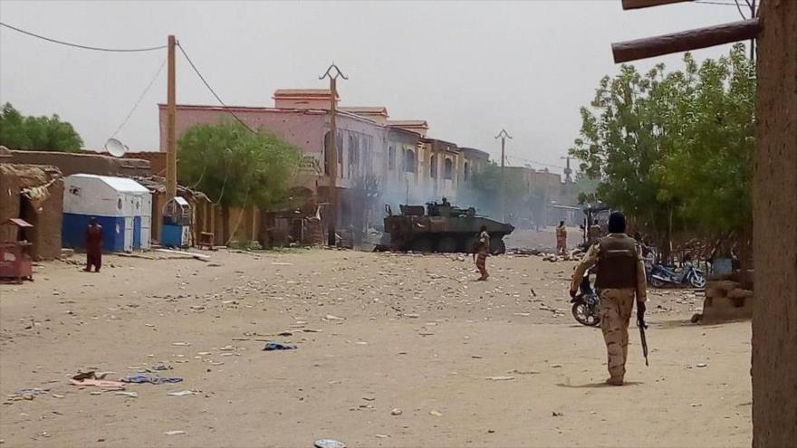 El escenario del ataque perpetrado contra las fuerzas de Francia en Gao, en el norte de Malí, 1 de julio de 2018.