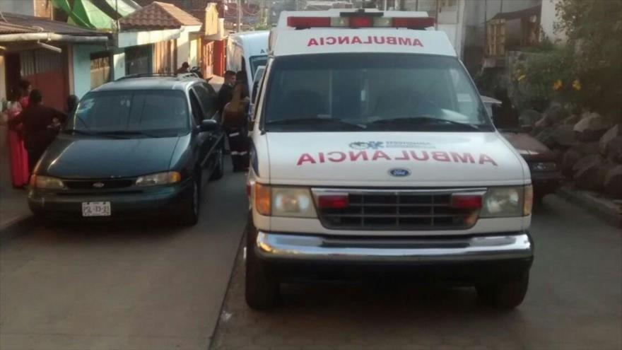 La escena del incidente, donde Flora Resendiz González, militante del Partido del Trabajo fue baleada, Michoacán (oeste de México), 1 de julio de 2018.