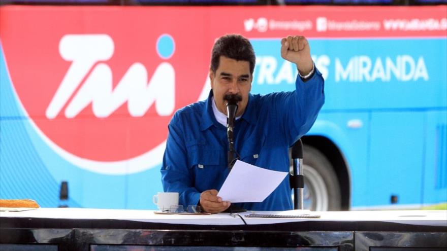 El presidente de Venezuela, Nicolás Maduro, durante un acto en Caracas, 19 de junio de 2018.