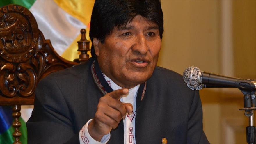 El presidente de Bolivia, Evo Morales, en una conferencia de prensa, La Paz, 2 de julio de 2018.