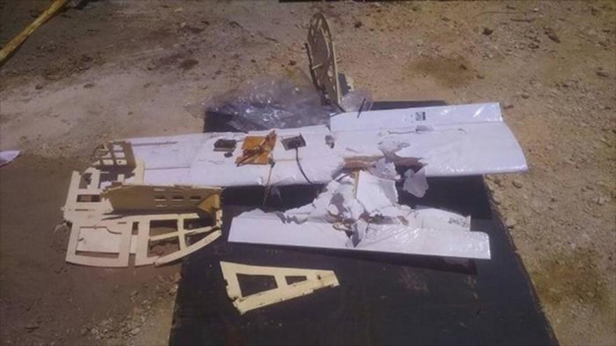 Un dron derribado cerca de la base rusa de Hmeimim, en Latakia (Siria).