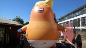 Vídeo: Globo gigante caricaturiza a Trump por su visita a Londres
