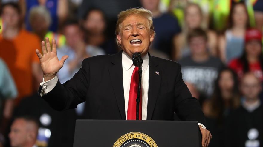 El presidente de EE.UU., Donald Trump, habla ante sus seguidores en la ciudad de Great Falls, en el estado de Montana, 5 de julio de 2018.