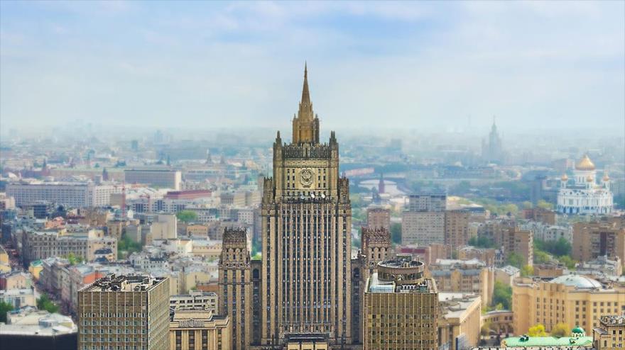 El Ministerio de Asuntos Exteriores de Rusia con sede en Moscú, capital.