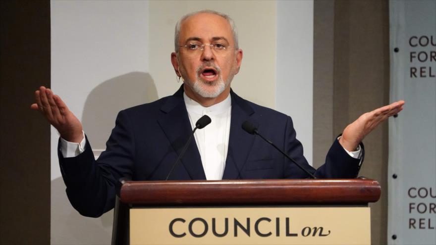 Mohamad Yavad Zarif, canciller de Irán, habla en el Consejo de Relaciones Exteriores de EE.UU. en Nueva York, 23 de abril de 2018.