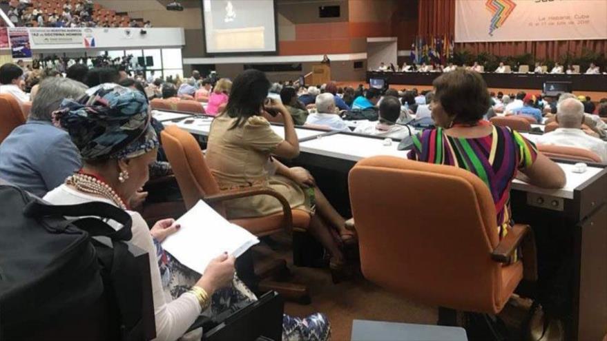 El XXIV Foro de Sao Paulo, celebrado en La Habana, capital de Cuba, 16 de julio de 2018.