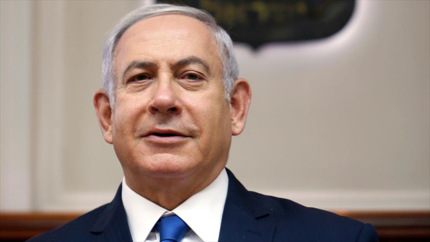 El premier israelí, Benjamín Netanyahu, en la reunión semanal de su gabinete, 15 de julio de 2018.