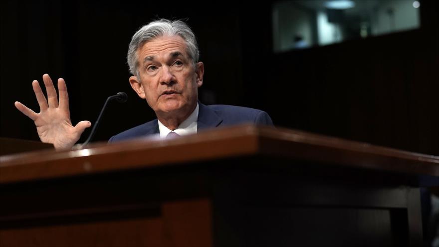 El presidente de la Reserva Federal de EE.UU., Jerome Powell, da un discurso en el Capitolio, Washington, 17 de julio de 2018.