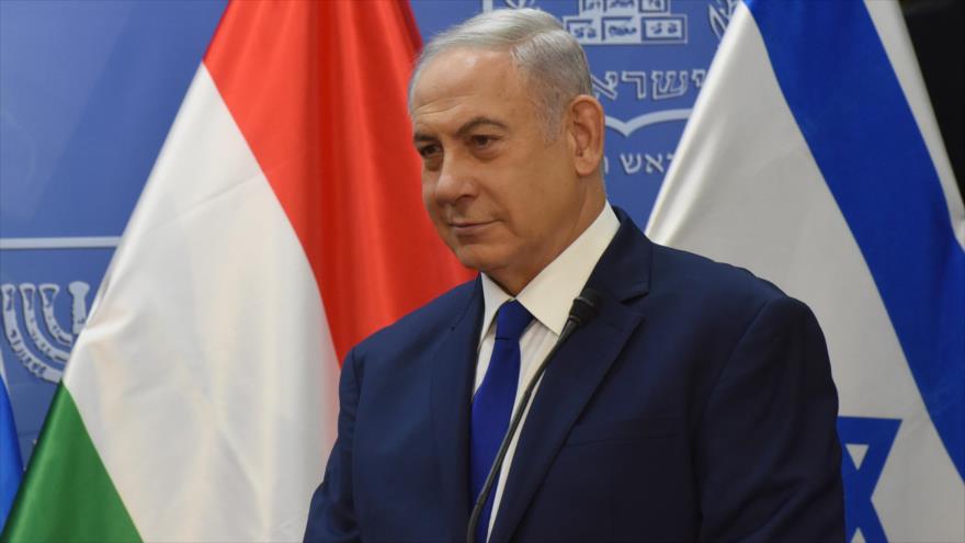 El primer ministro israelí, Benjamín Netanyahu, durante una rueda de prensa en Al-Quds (Jerusalén), 19 de julio de 2018.