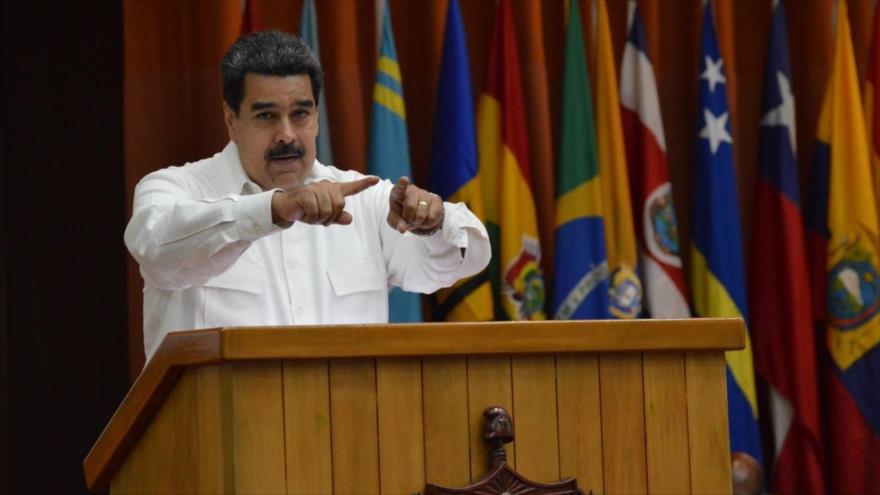 El presidente de Venezuela, durante su presencia ante el plenario del Foro de Sao Paulo, La Habana, Cuba, 17 de julio de 2018.
