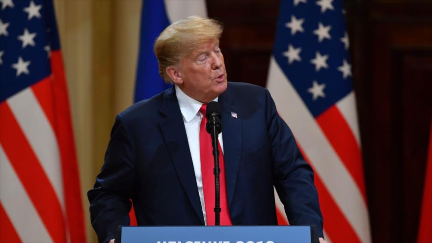 El presidente de EE.UU., Donald Trump, habla en una conferencia de prensa, en Helsinki, 16 de julio de 2018.