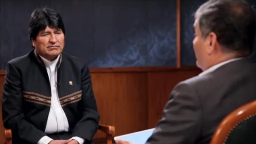 El presidente de Bolivia, Evo Morales, en una entrevista con un medio ruso, 19 de julio de 2018.