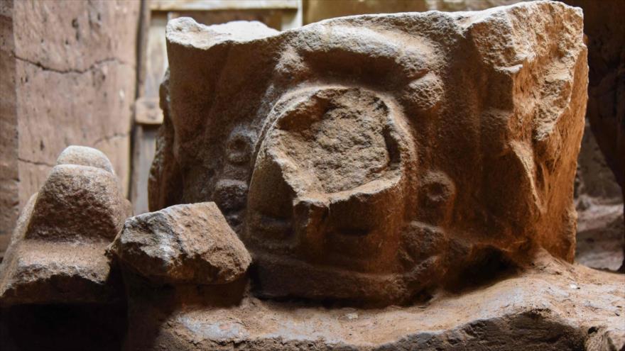 	Vista de un nuevo descubrimiento arqueológico de la cultura olmeca en el sitio arqueológico de Tak Alik ABaj, Guatemala, 20 de julio de 2018.Vista 