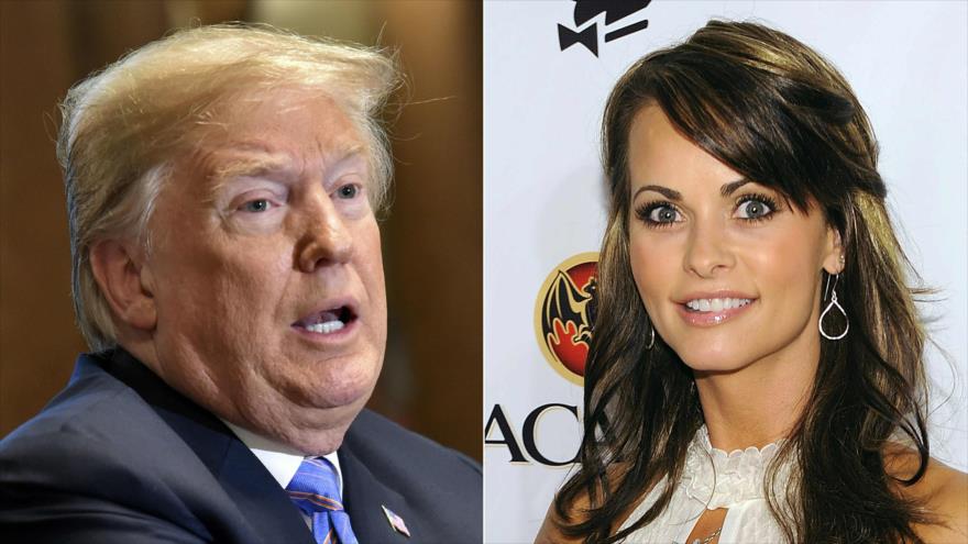 El presidente de EE.UU., Donald Trump (izq.), y la exmodelo de una revista de contenido erótico, Karen McDougal.