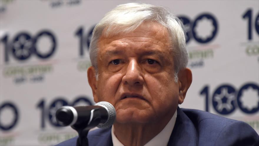 El presidente electo de México, Andrés Manuel López Obrador, en una rueda de prensa en Ciudad de México (la capital), 9 de julio de 2018.