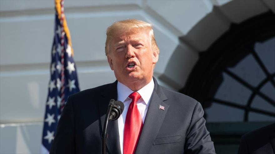 El presidente de EE.UU., Donald Trump, ofrece un discurso en la Casa Blanca en Washignton, 27 de julio de 2018.