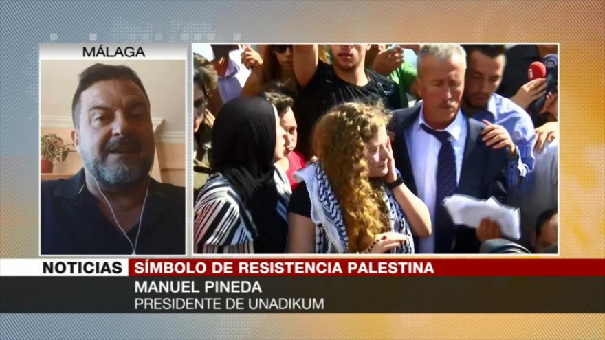 Joven palestina encarcelada por abofetear a soldados israelíes fue liberada este domingo