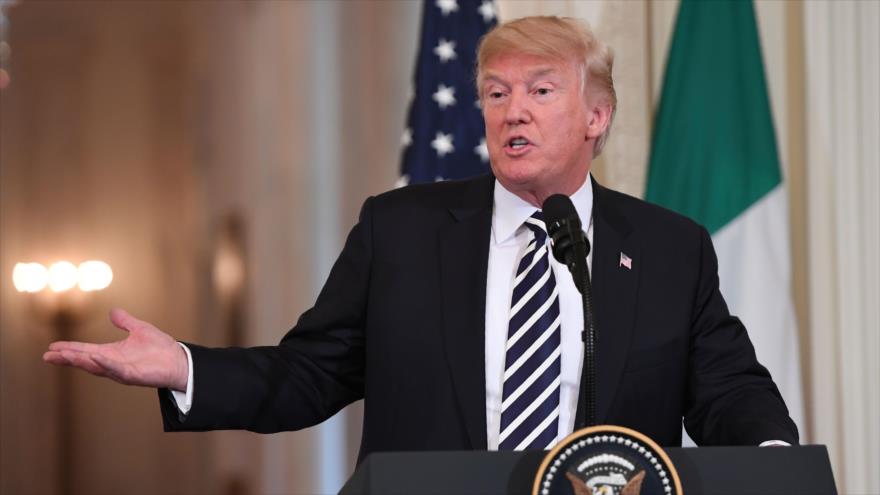 El presidente de EE.UU., Donald Trump, habla durante una conferencia de prensa en la Casa Blanca, Washington DC, 30 de julio de 2018.