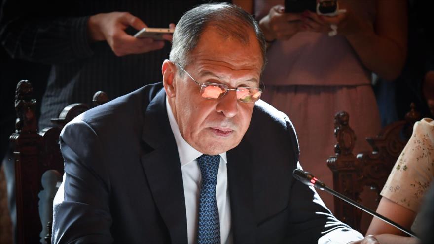 El ministro de Asuntos Exteriores de Rusia, Serguei Lavrov, en una reunión en Moscú, 31 de julio de 2018.