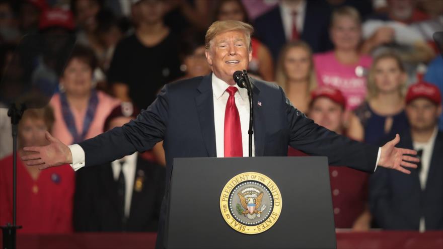 El presidente de EE.UU., Donald Trump, durante un mitin celebrado en el estado estadounidense de Pensilvania, 2 de agosto de 2018.