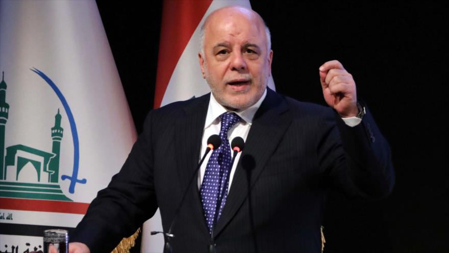 El primer ministro iraquí, Haidar al-Abadi, habla en una rueda de prensa en Nayaf, 14 de enero de 2018. Foto: AFP.