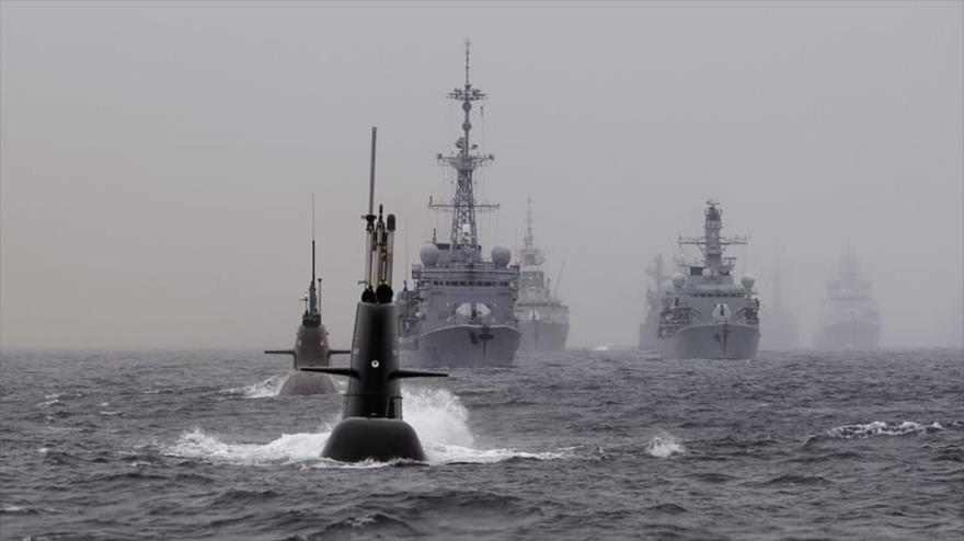 Los ejercicios antisubmarinos Dynamic Mongoose de la OTAN en el Mar del Norte, frente a las costas de Noruega, 4 de mayo de 2015. Foto: AFP.