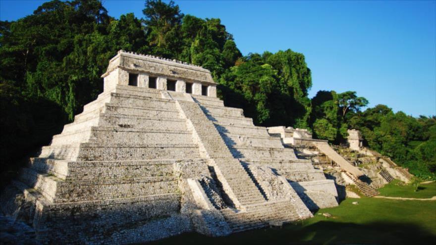 El Templo de las Inscripciones o Templo I, construido por la civilización maya en Palenque, sur de México.