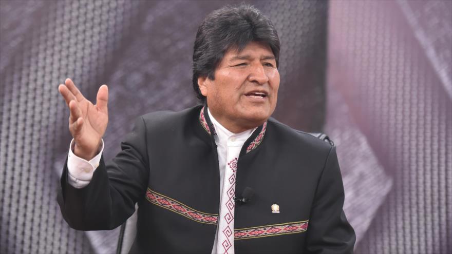 El presidente de Bolivia, Evo Morales, durante una entrevista con el medio estatal ‘El Pueblo es Noticia’, 12 de agosto de 2018.