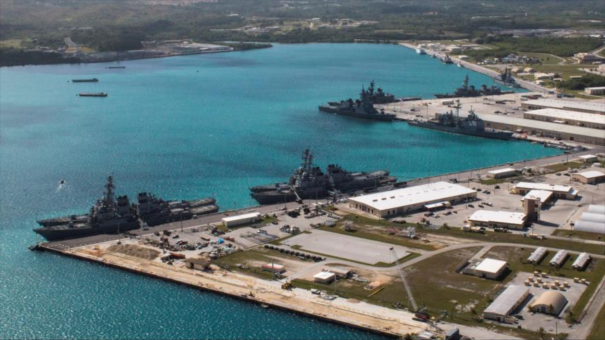 Una base estadounidense en la isla de Guam, ubicada en el Pacífico oriental.