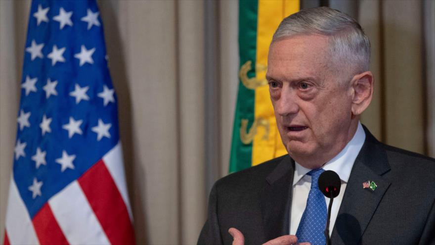 El secretario de Defensa de EEUU, James Mattis, durante un acto en Río de Janeiro, Brasil, 14 de agosto de 2018. (Fuente: AFP)