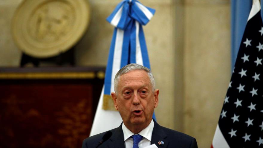 El secretario de Defensa de EE.UU., James Mattis, durante su visita a Argentina, Buenos Aires, 15 de agosto de 2018. (Foto: AFP)	