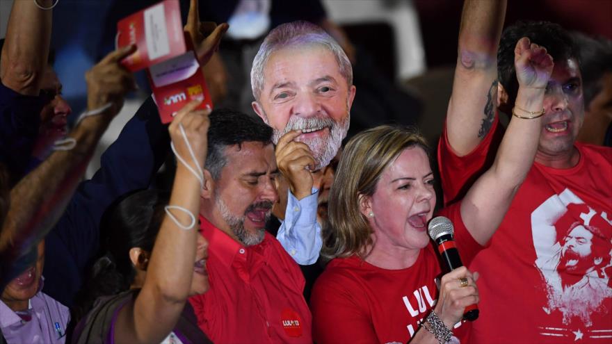 Una convención nacional del Partido de los Trabajadores (PT) celebrada en Sao Paulo, 4 de agosto de 2018.