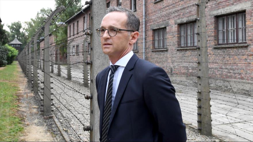 El ministro alemán de Exteriores, Heiko Maas, en el campo de concentración de Auschwitz, 20 de agosto de 2018 (Fuente: AFP).