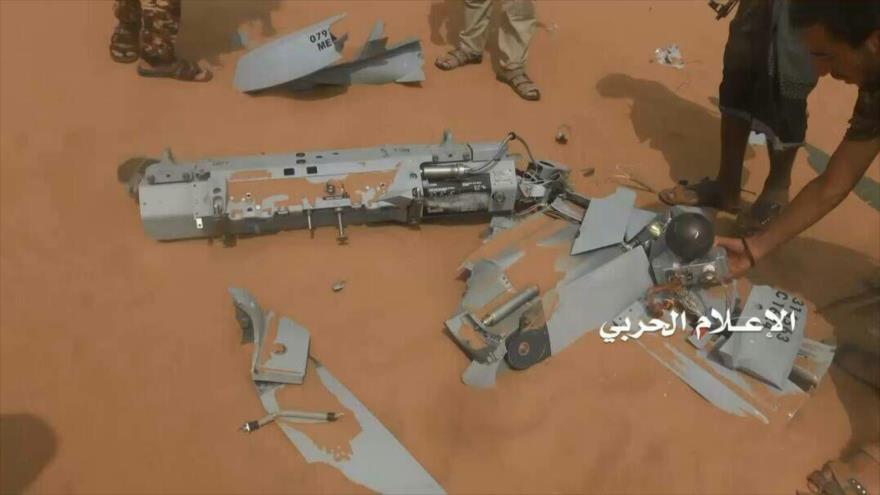 Fuerzas yemeníes derriban un dron de reconocimiento saudí en el sur dl reino árane, 14 de marzo de 2018.