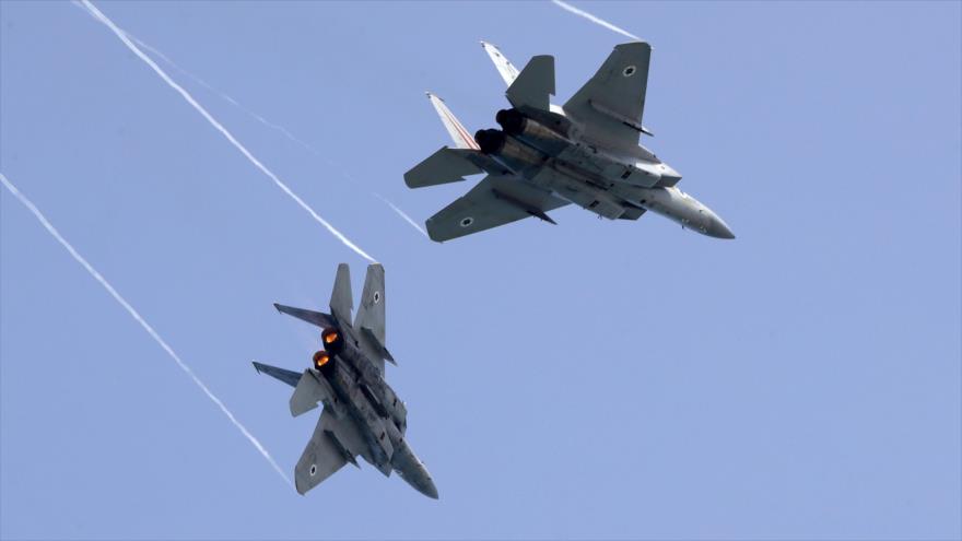 Cazas F-15 israelíes durante un espectáculo aéreo, 12 de abril de 2018 (Fuente: AFP).