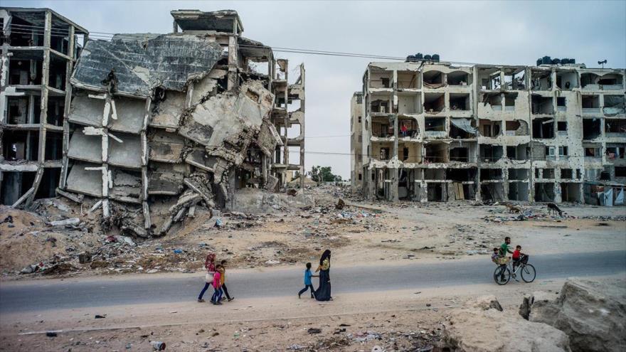 Los edificios destruidos en la Franja de Gaza por los ataques del régimen de Israel.