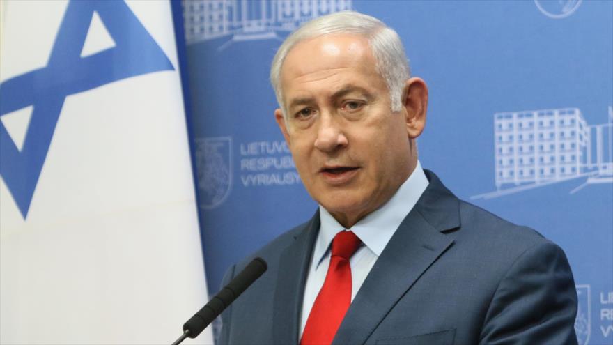 El premier israelí, Benjamín Netanyahu, en una conferencia de prensa en Lituania, 23 de agosto de 2018. (Foto: AFP)