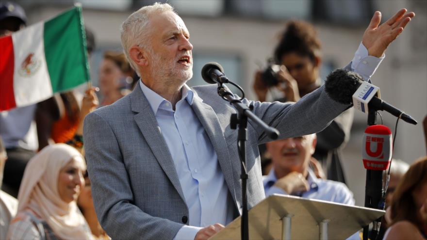 El líder del Partido Laborista británico, Jeremy Corbyn, 13 de julio de 2018.