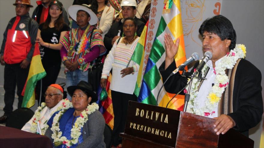 El presidente de Bolivia, Evo Morales, durante un discurso en La Paz, 9 de agosto de 2018. (Foto: AFP)
